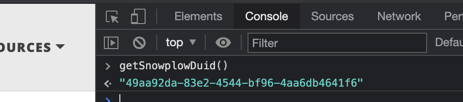 getSnowplowDuid output in Chrome console